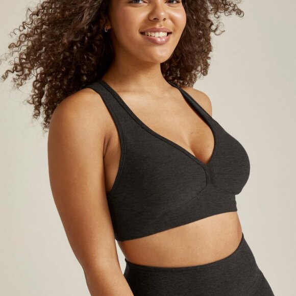 Beyond Yoga Darkest Night Black Spacedye Lift Your Spirits Sports Bra Size XL - Picture 9 of 11